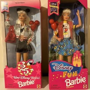 MATTEL DISNEY Barbie Bundle, Exclusive Set of Two, Special Edition, Vint…